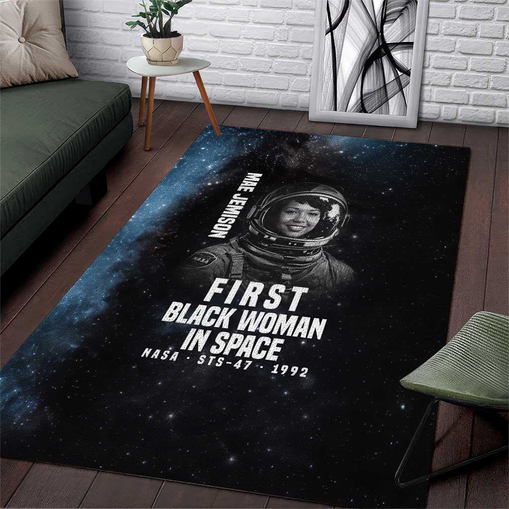 Mae Jemison Area Rug with NASA Spacesuit Portrait, First Black Woman - African Pride
