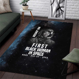 Mae Jemison Area Rug with NASA Spacesuit Portrait, First Black Woman - African Pride