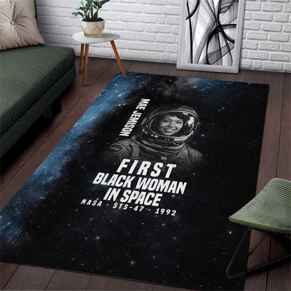 Mae Jemison Area Rug with NASA Spacesuit Portrait, First Black Woman - African Pride