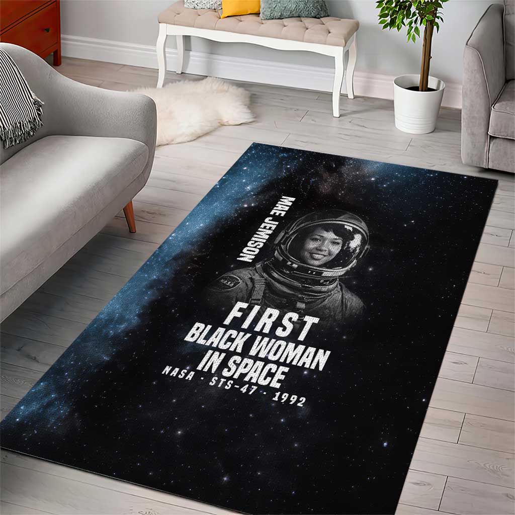 Mae Jemison Area Rug with NASA Spacesuit Portrait, First Black Woman - African Pride