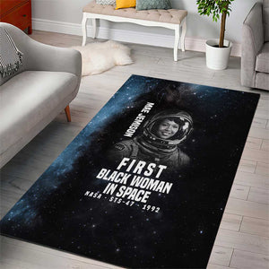 Mae Jemison Area Rug with NASA Spacesuit Portrait, First Black Woman - African Pride