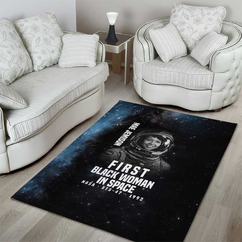 Mae Jemison Area Rug with NASA Spacesuit Portrait, First Black Woman - African Pride