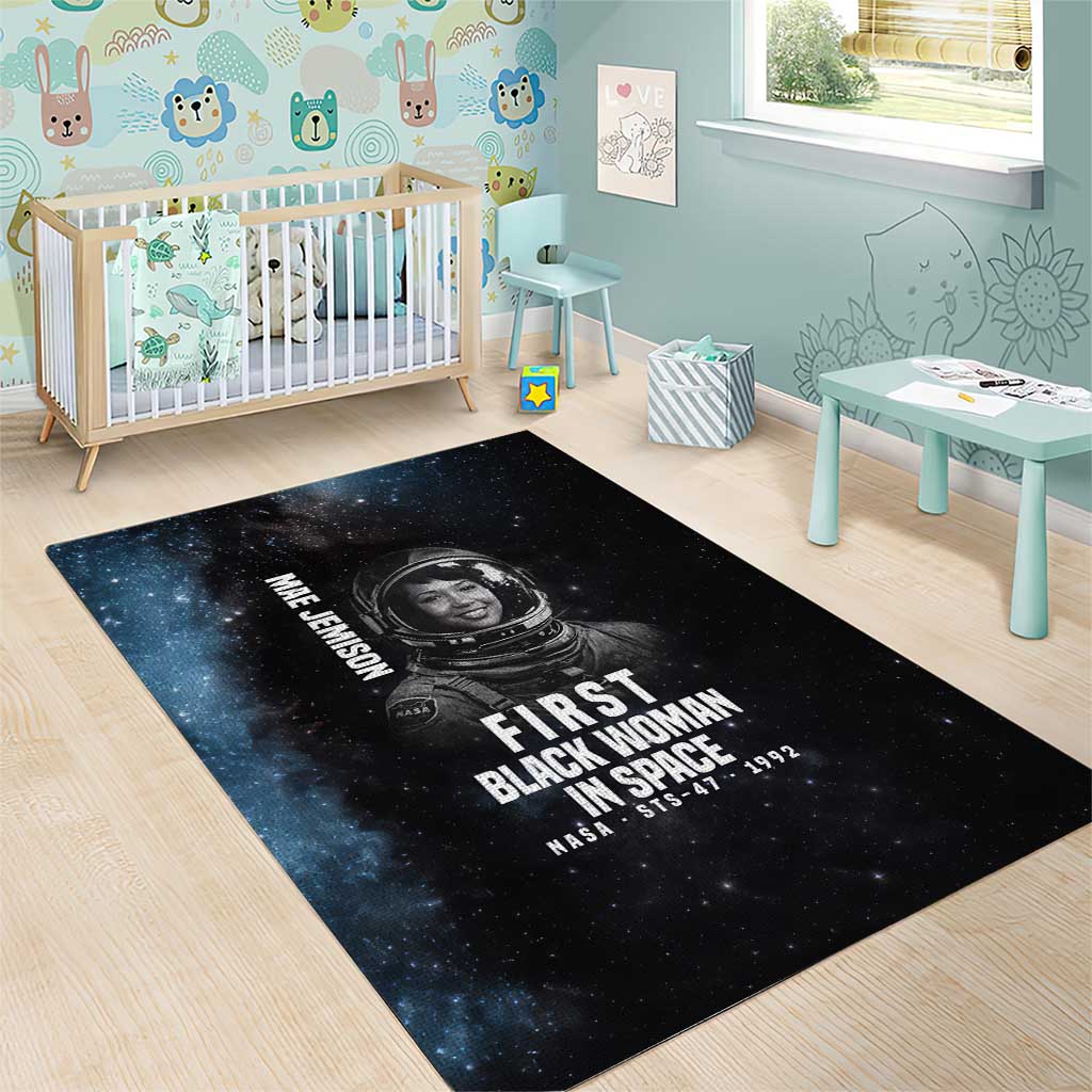 Mae Jemison Area Rug with NASA Spacesuit Portrait, First Black Woman - African Pride