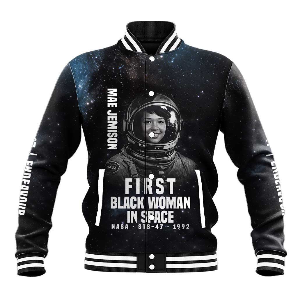 Mae Jemison Baseball Jacket with NASA Spacesuit Portrait, First Black Woman - African Pride