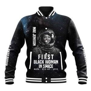 Mae Jemison Baseball Jacket with NASA Spacesuit Portrait, First Black Woman - African Pride