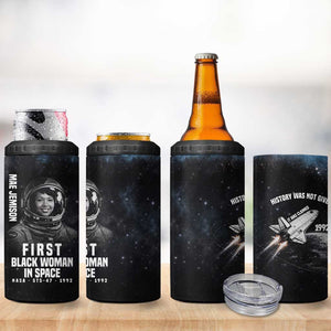 Mae Jemison 4 in 1 Can Cooler Tumbler with NASA Spacesuit Portrait, First Black Woman - African Pride