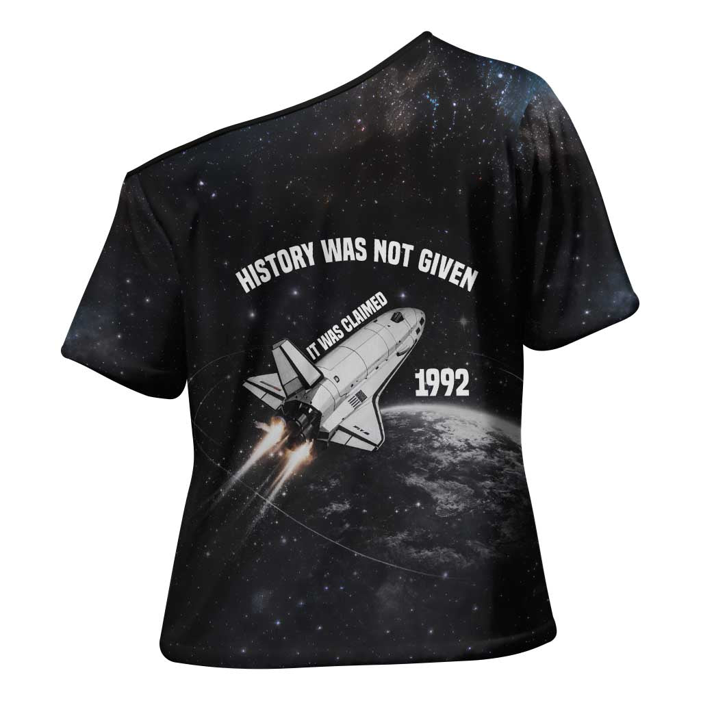 Mae Jemison Cross Shoulder Shirt with NASA Spacesuit Portrait, First Black Woman - African Pride