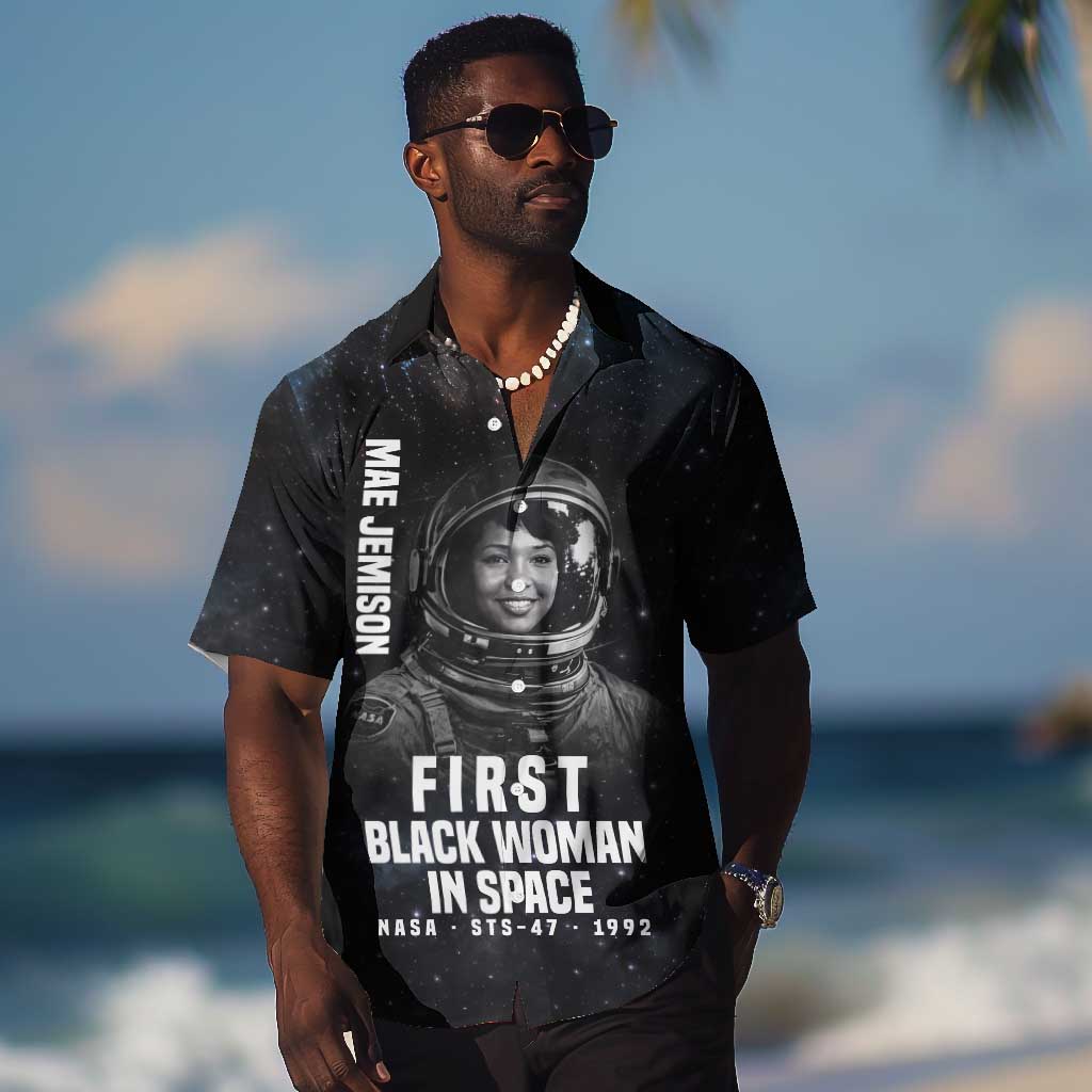 Mae Jemison Hawaiian Shirt with NASA Spacesuit Portrait, First Black Woman - African Pride