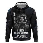 Mae Jemison Hoodie with NASA Spacesuit Portrait, First Black Woman - African Pride