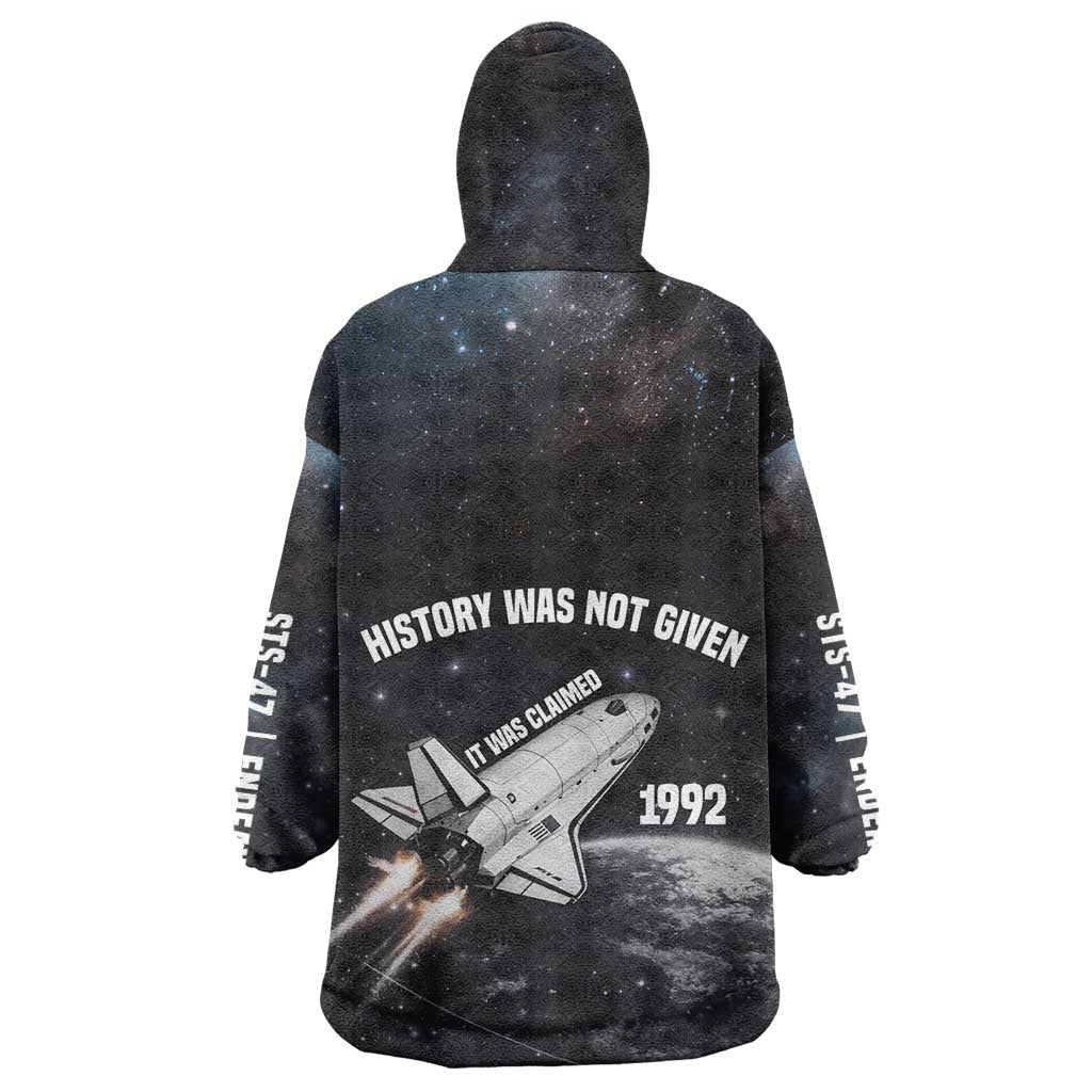 Mae Jemison Kid Wearable Blanket Hoodie with NASA Spacesuit Portrait, First Black Woman - African Pride