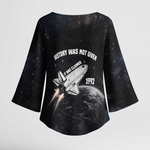 Mae Jemison Kimono Sleeve Blouse with NASA Spacesuit Portrait, First Black Woman - African Pride