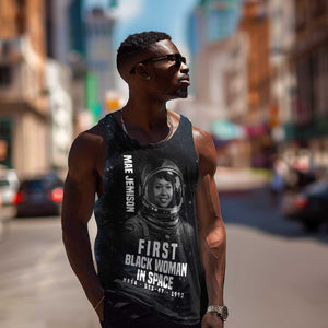 Mae Jemison Men Tank Top with NASA Spacesuit Portrait, First Black Woman - African Pride