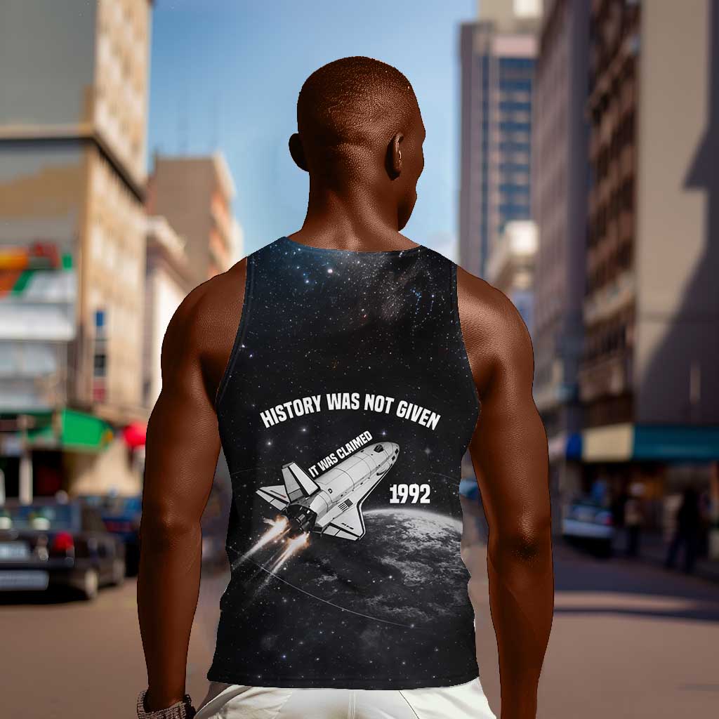 Mae Jemison Men Tank Top with NASA Spacesuit Portrait, First Black Woman - African Pride