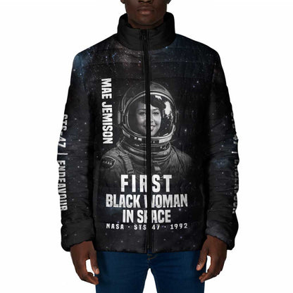 Mae Jemison Padded Jacket with NASA Spacesuit Portrait, First Black Woman - African Pride