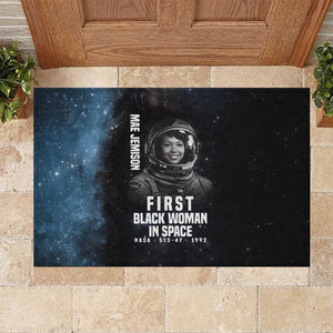 Mae Jemison Rubber Doormat with NASA Spacesuit Portrait, First Black Woman - African Pride