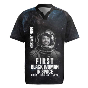 Mae Jemison Rugby Jersey with NASA Spacesuit Portrait, First Black Woman - African Pride