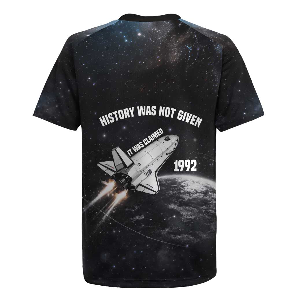 Mae Jemison Rugby Jersey with NASA Spacesuit Portrait, First Black Woman - African Pride