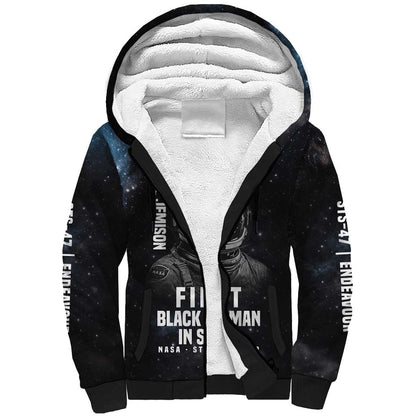 Mae Jemison Sherpa Hoodie with NASA Spacesuit Portrait, First Black Woman - African Pride