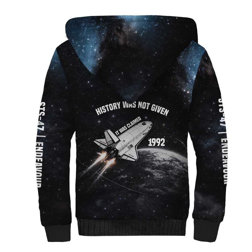 Mae Jemison Sherpa Hoodie with NASA Spacesuit Portrait, First Black Woman - African Pride