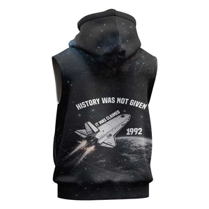 Mae Jemison Sleeveless Hoodie with NASA Spacesuit Portrait, First Black Woman - African Pride