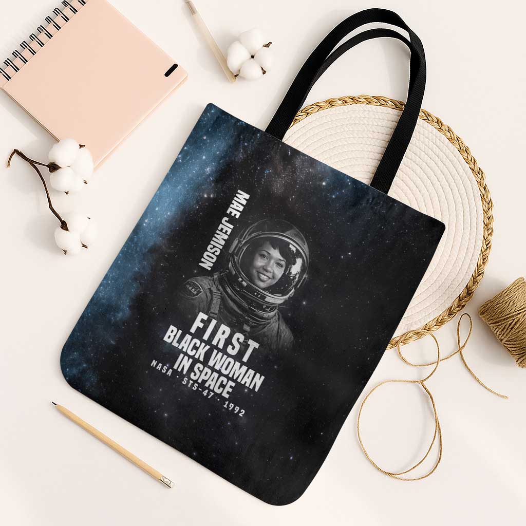 Mae Jemison Tote Bag with NASA Spacesuit Portrait, First Black Woman - African Pride