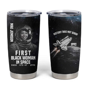 Mae Jemison Tumbler Cup with NASA Spacesuit Portrait, First Black Woman - African Pride
