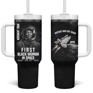 Mae Jemison Tumbler With Handle with NASA Spacesuit Portrait, First Black Woman - African Pride