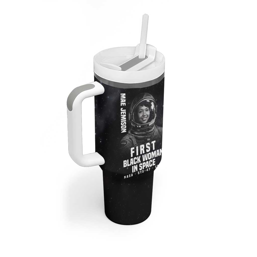 Mae Jemison Tumbler With Handle with NASA Spacesuit Portrait, First Black Woman - African Pride