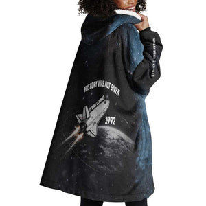 Mae Jemison Wearable Blanket Hoodie with NASA Spacesuit Portrait, First Black Woman - African Pride