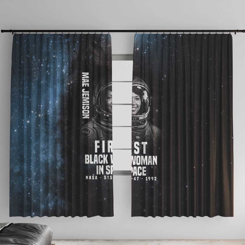 Mae Jemison Window Curtain with NASA Spacesuit Portrait, First Black Woman - African Pride