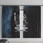 Mae Jemison Window Curtain with NASA Spacesuit Portrait, First Black Woman - African Pride