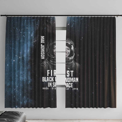 Mae Jemison Window Curtain with NASA Spacesuit Portrait, First Black Woman - African Pride