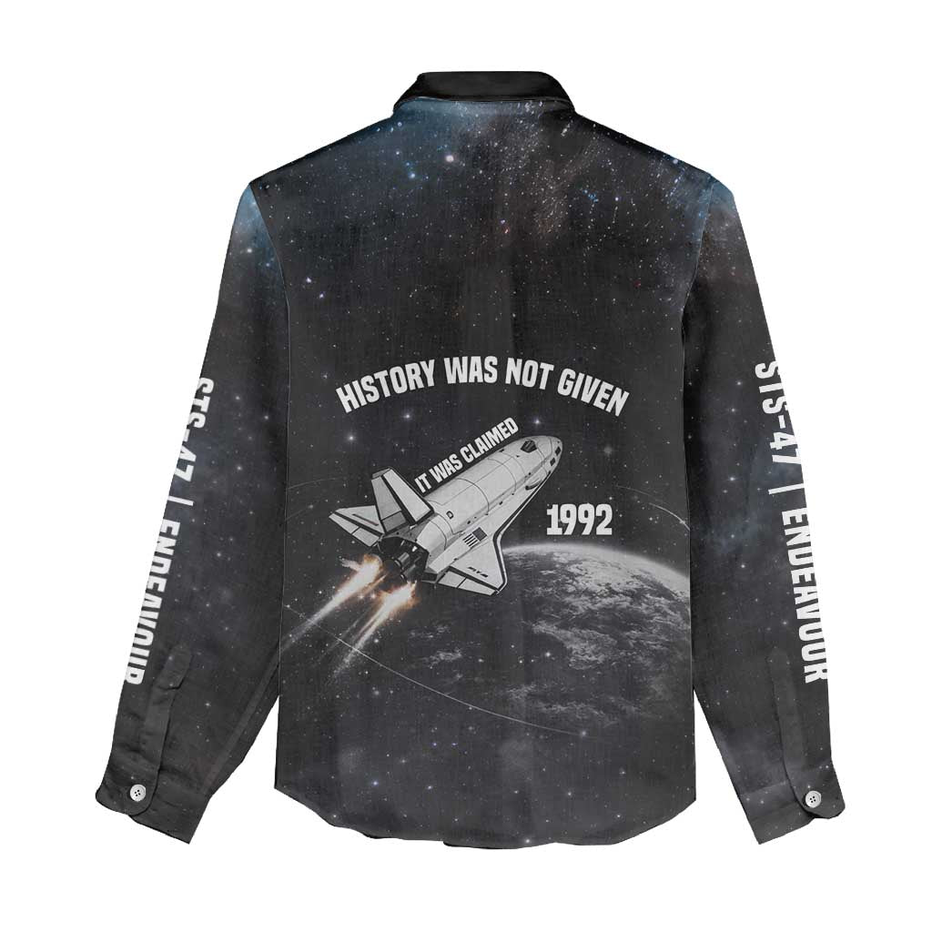 Mae Jemison Women Casual Shirt with NASA Spacesuit Portrait, First Black Woman - African Pride