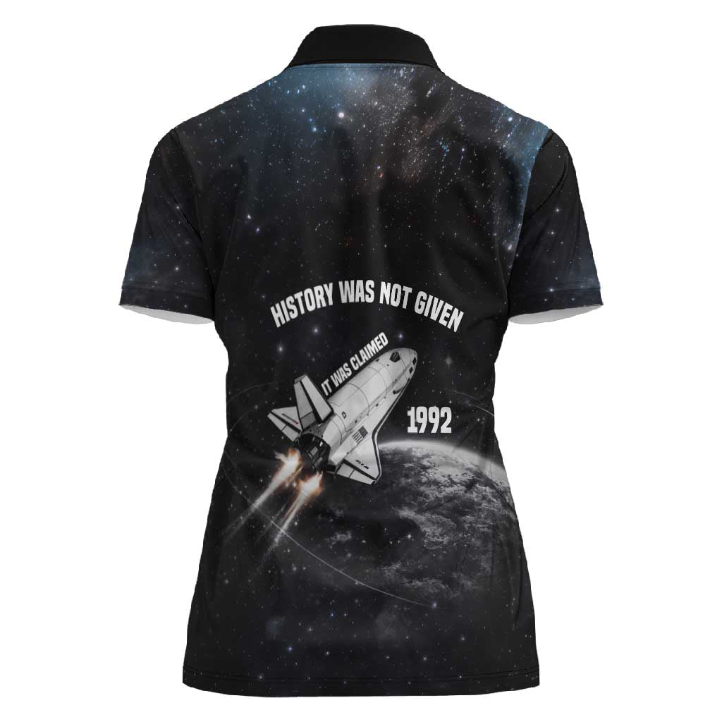 Mae Jemison Women Polo Shirt with NASA Spacesuit Portrait, First Black Woman - African Pride