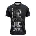 Mae Jemison Zipper Polo Shirt with NASA Spacesuit Portrait, First Black Woman - African Pride