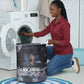 Mae Jemison Laundry Basket with Space Portrait Design, Science Has No Boundaries Quote and DNA Book Elements - African Pride