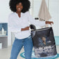 Mae Jemison Laundry Basket with Space Portrait Design, Science Has No Boundaries Quote and DNA Book Elements - African Pride
