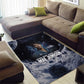 Mae Jemison Area Rug with Space Portrait Design, Science Has No Boundaries Quote and DNA Book Elements - African Pride