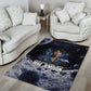Mae Jemison Area Rug with Space Portrait Design, Science Has No Boundaries Quote and DNA Book Elements - African Pride