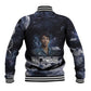 Mae Jemison Baseball Jacket with Space Portrait Design, Science Has No Boundaries Quote and DNA Book Elements - African Pride