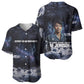 Mae Jemison Baseball Jersey with Space Portrait Design, Science Has No Boundaries Quote and DNA Book Elements - African Pride