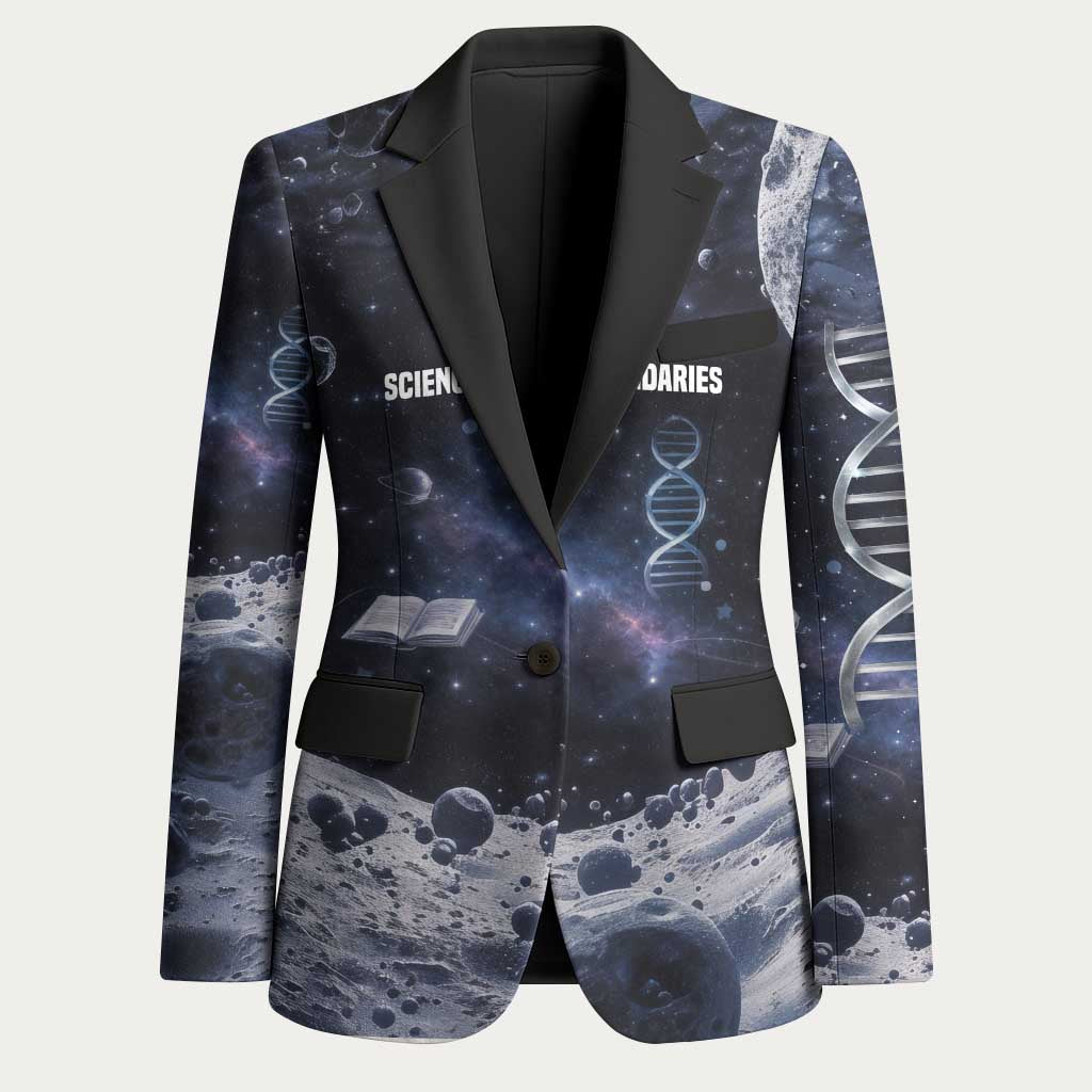 Mae Jemison Blazer with Space Portrait Design, Science Has No Boundaries Quote and DNA Book Elements - African Pride