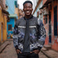 Mae Jemison Bomber Jacket with Space Portrait Design, Science Has No Boundaries Quote and DNA Book Elements - African Pride