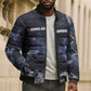 Mae Jemison Bomber Puffer Jacket with Space Portrait Design, Science Has No Boundaries Quote and DNA Book Elements - African Pride