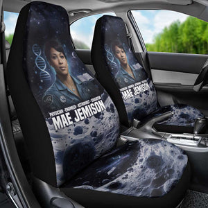 Mae Jemison Car Seat Cover with Space Portrait Design, Science Has No Boundaries Quote and DNA Book Elements - African Pride