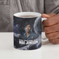 Mae Jemison Ceramic Mug with Space Portrait Design, Science Has No Boundaries Quote and DNA Book Elements - African Pride