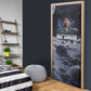 Mae Jemison Door Cover with Space Portrait Design, Science Has No Boundaries Quote and DNA Book Elements - African Pride
