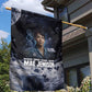Mae Jemison Garden Flag with Space Portrait Design, Science Has No Boundaries Quote and DNA Book Elements - African Pride