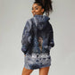 Mae Jemison Hoodie Dress with Space Portrait Design, Science Has No Boundaries Quote and DNA Book Elements - African Pride