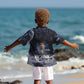 Mae Jemison Kid Hawaiian Shirt with Space Portrait Design, Science Has No Boundaries Quote and DNA Book Elements - African Pride
